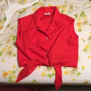 Vintage 70s Red Tied Crop Top